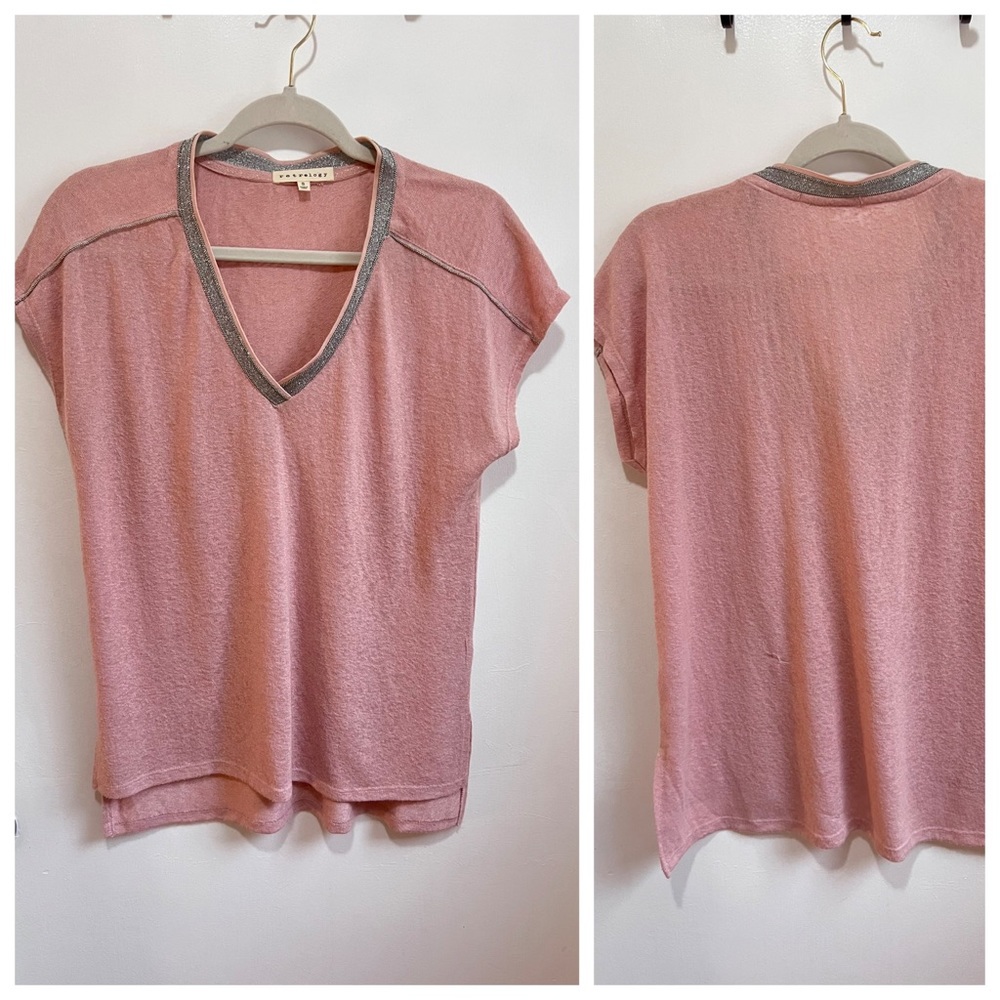 Dusty pink casual top with silver detailing